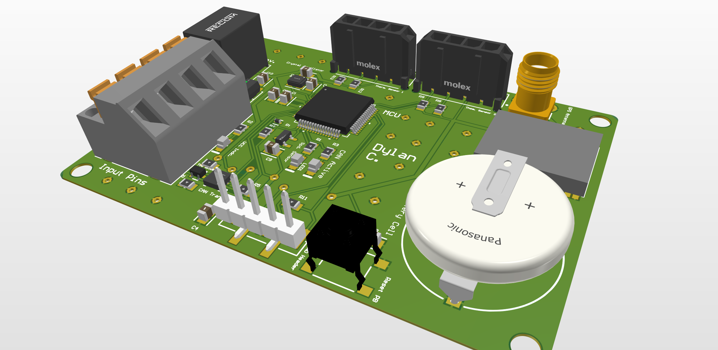 3d render of PCB